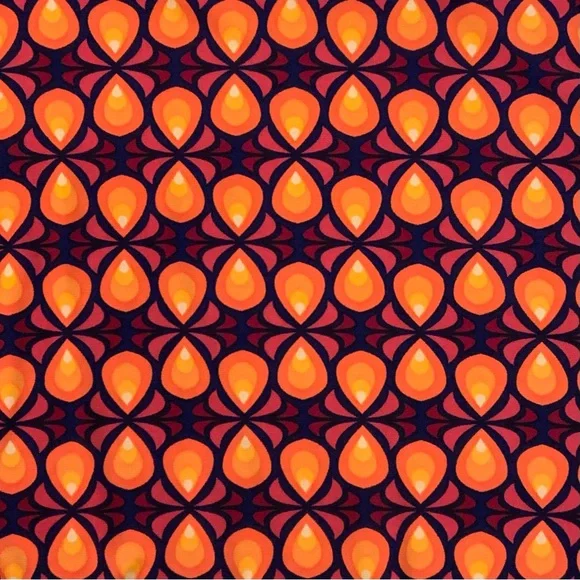 LuLaRoe Simply Comfortable Skirt with Vibrant Orange and Black Pattern - Picture 5 of 5